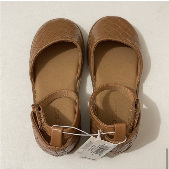 Old Navy Chunky Embossed Buckle-Strap Brown Woven Shoes  NWT Size 9 - Picture 4 of 6